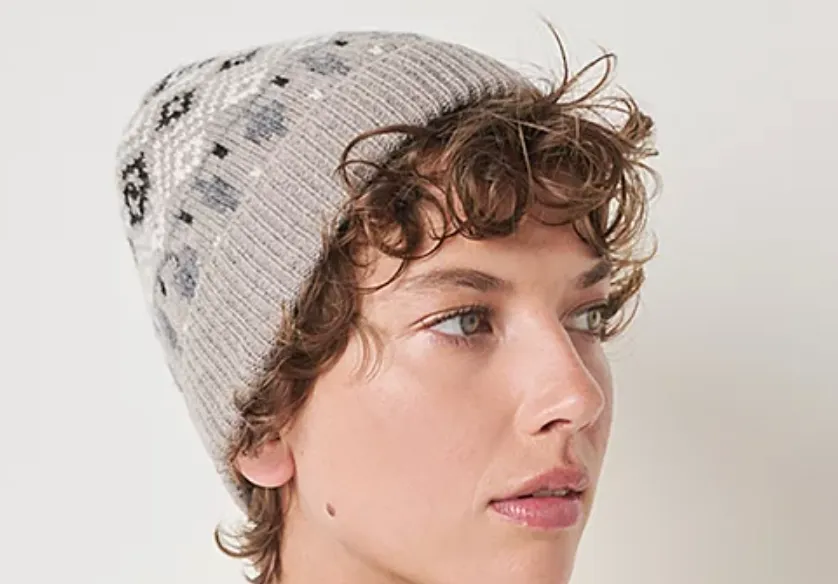 THE WHITE COMPANY Wool Blend Fair Isle Beanie & Wrist Warmer Set