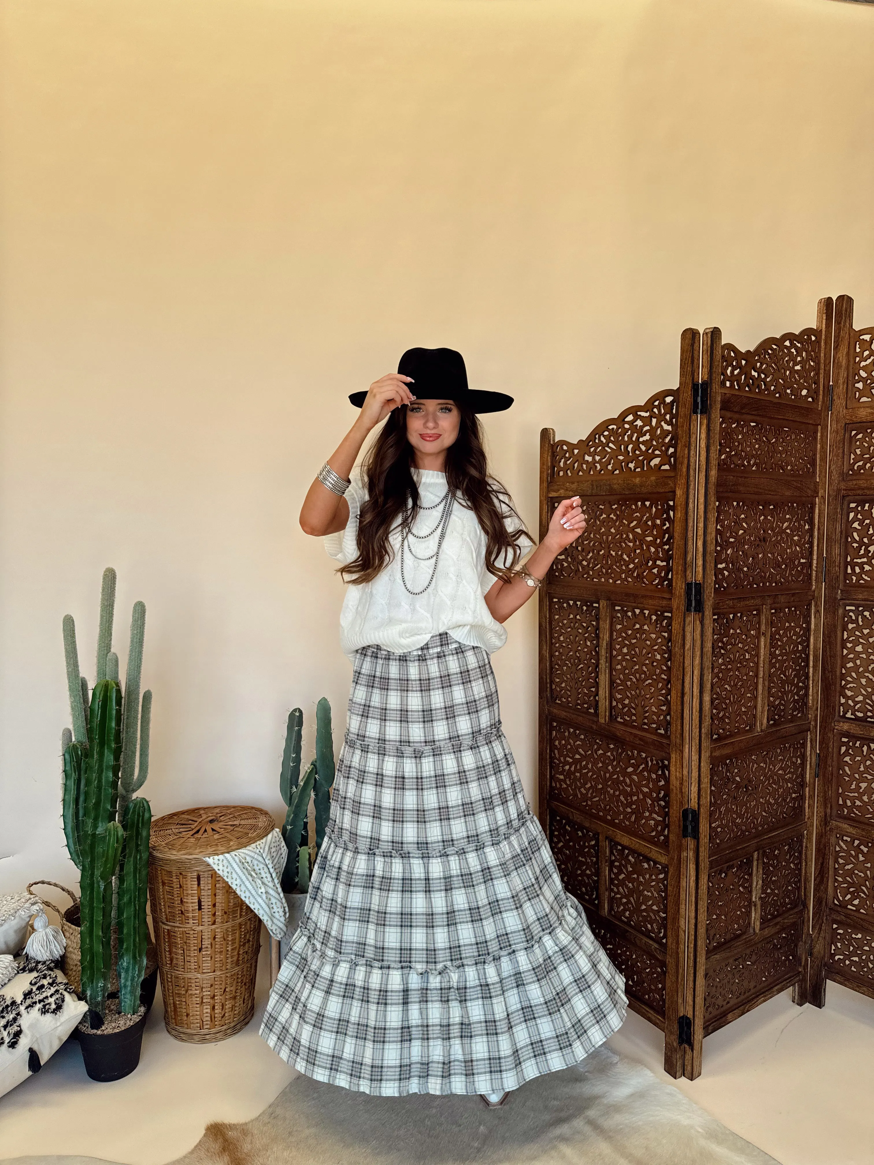 Tidings Black & White Skirt