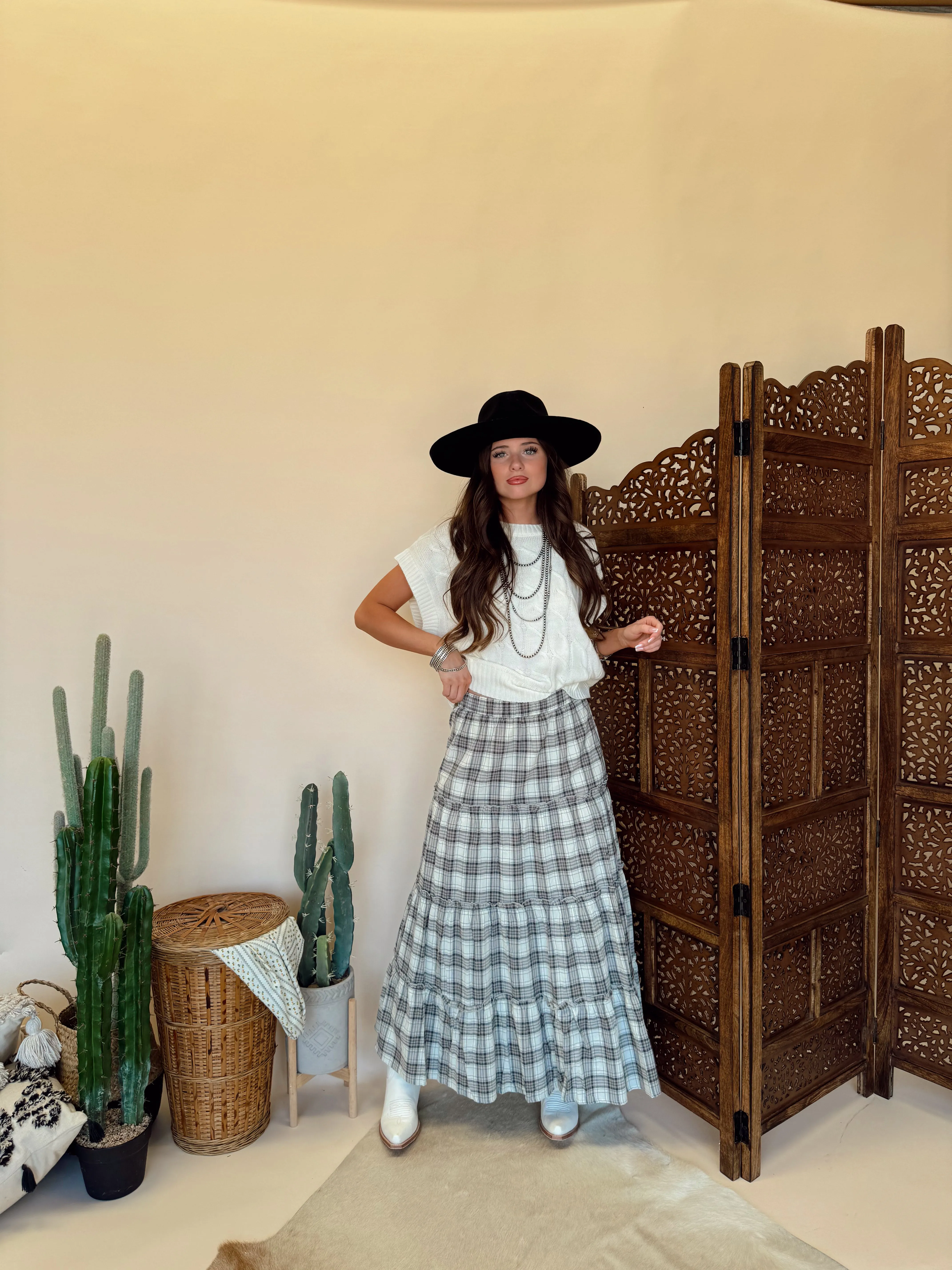 Tidings Black & White Skirt