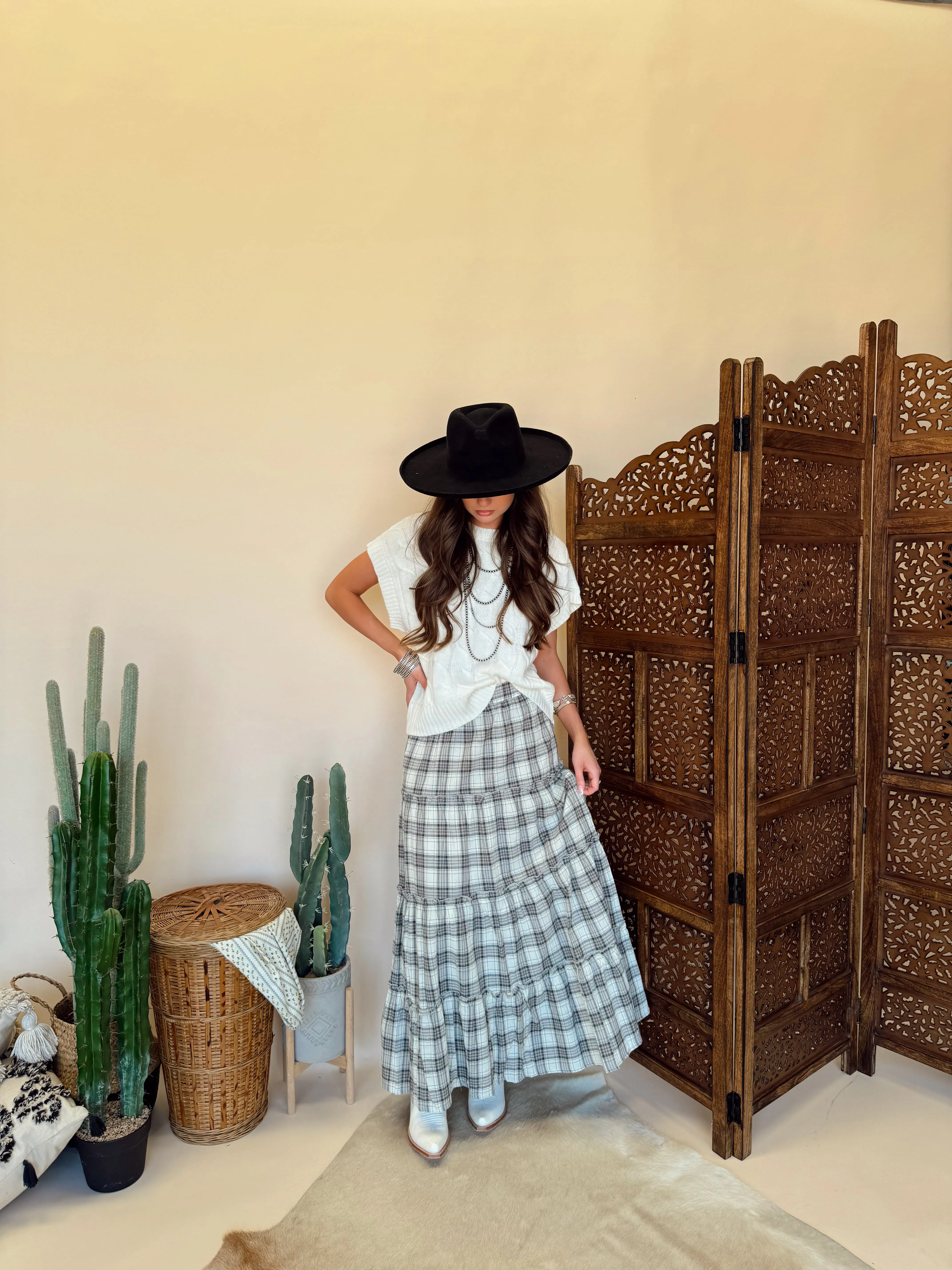 Tidings Black & White Skirt