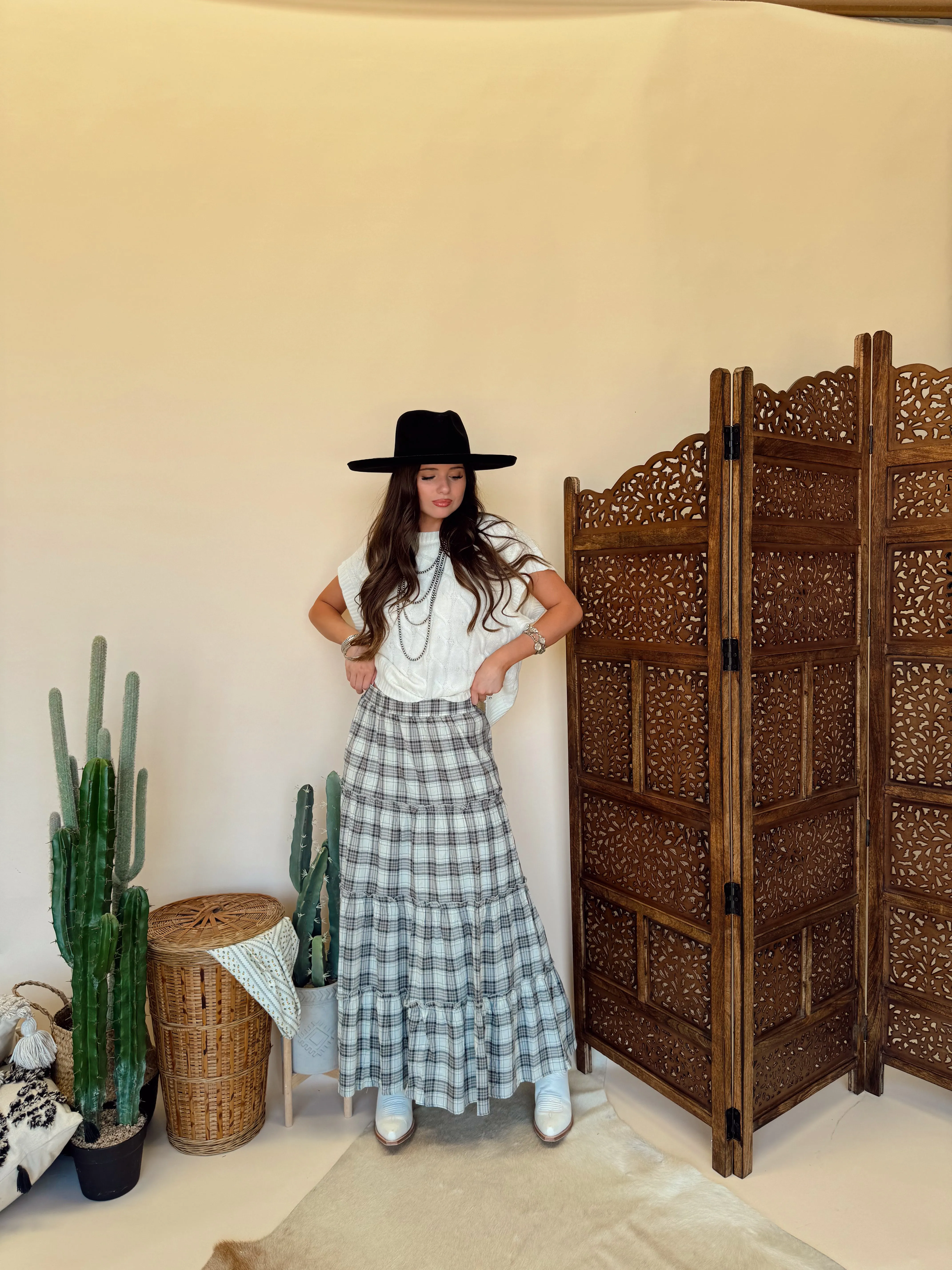 Tidings Black & White Skirt