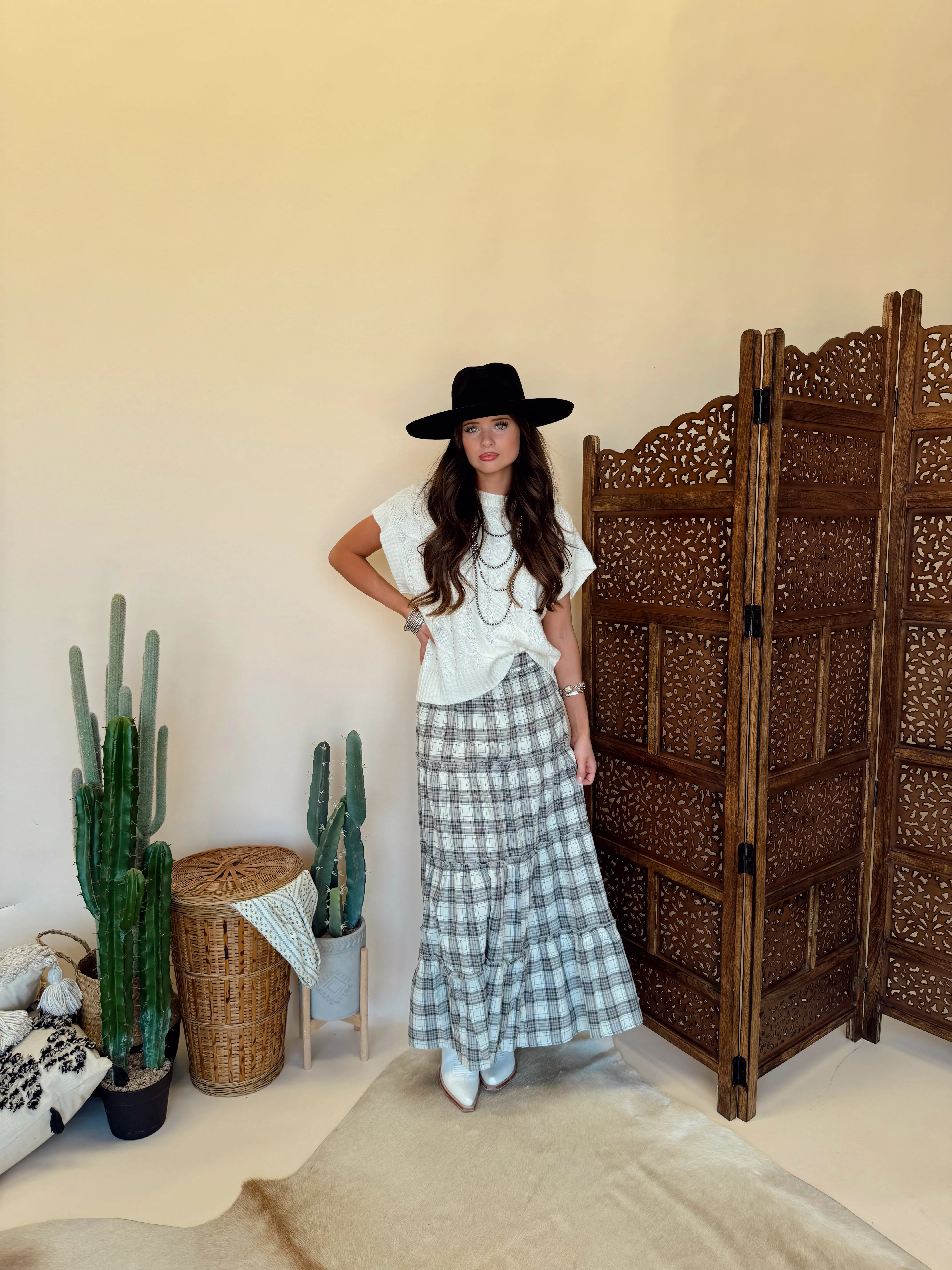 Tidings Black & White Skirt