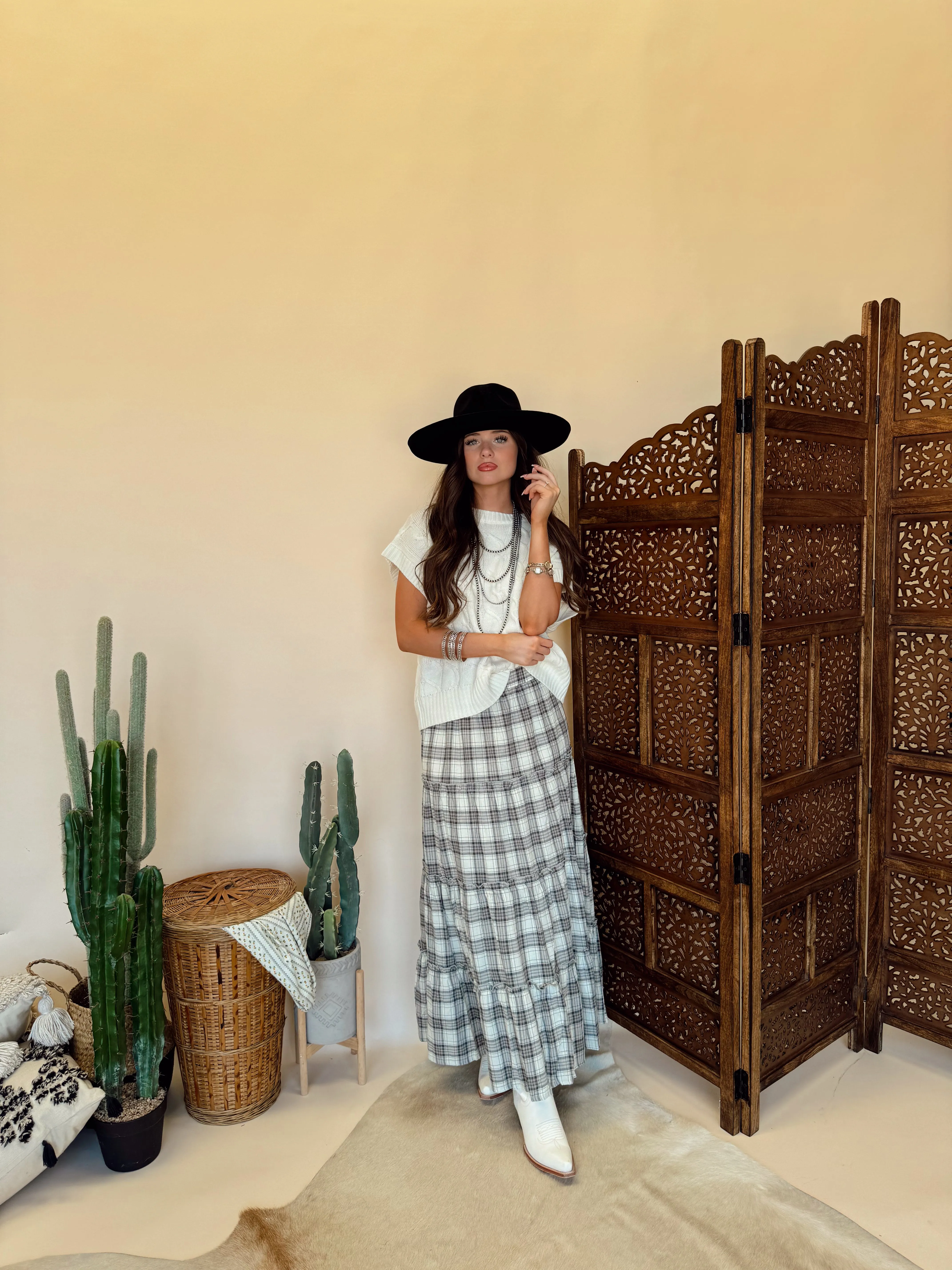 Tidings Black & White Skirt