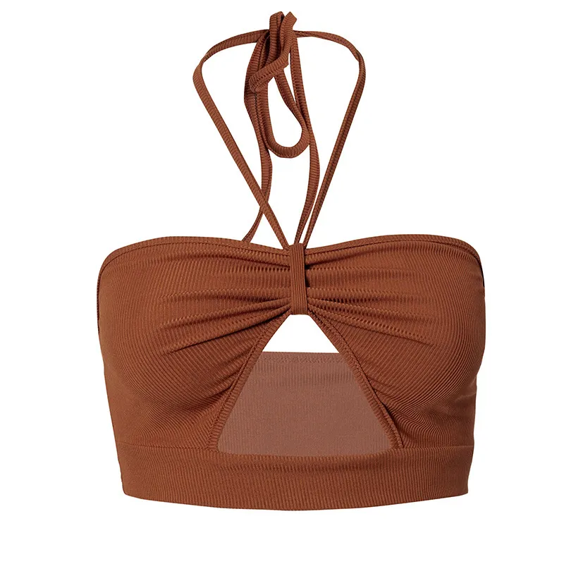 Tied and Teased Cut-Out Halter Top