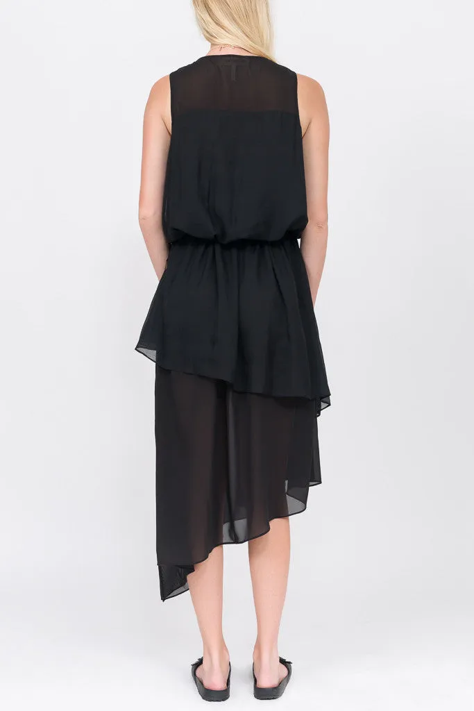 Tiered Midi Drop Waist Dress