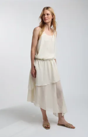 Tiered Midi Drop Waist Dress