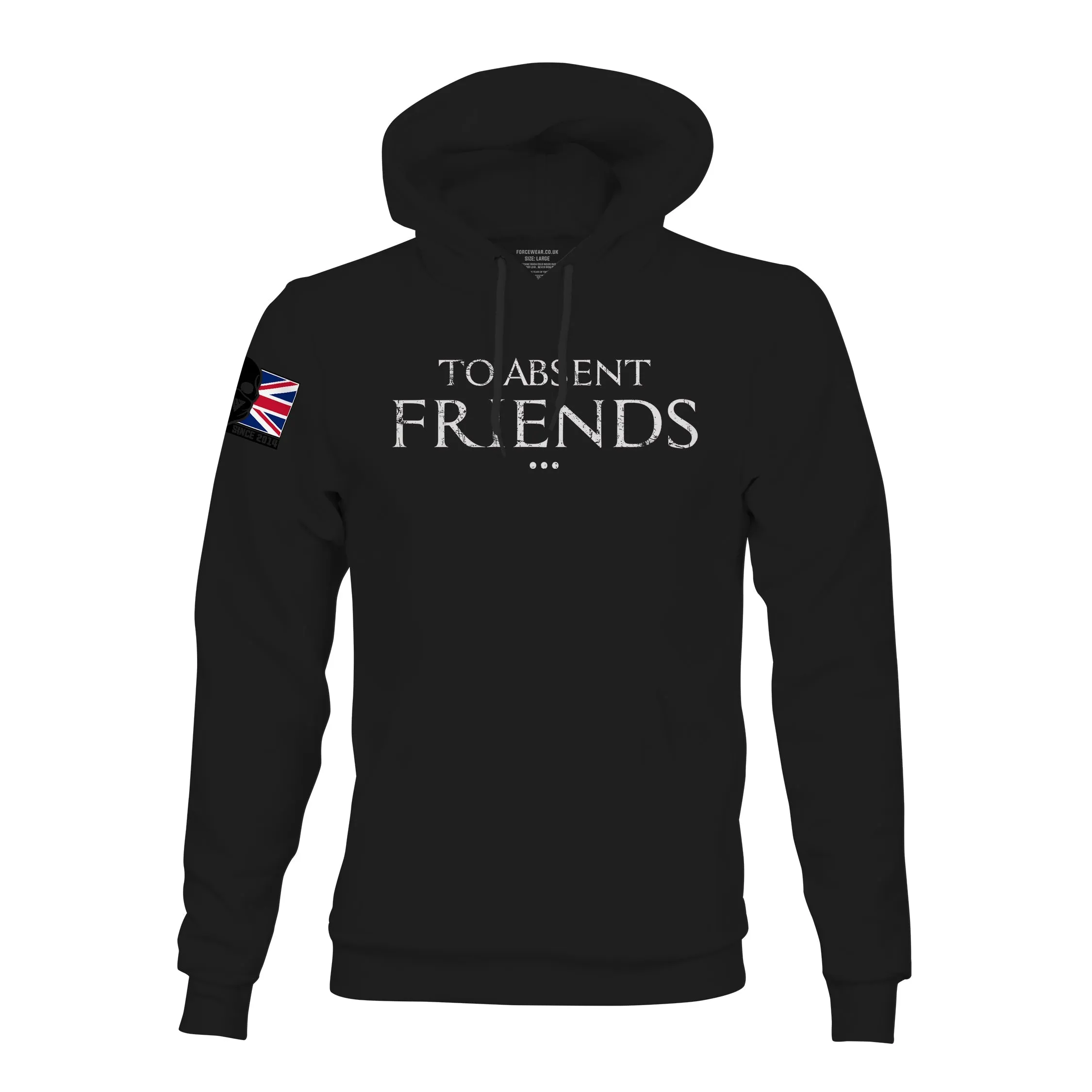 TO ABSENT FRIENDS WHT INK ED BLACK HOODIE