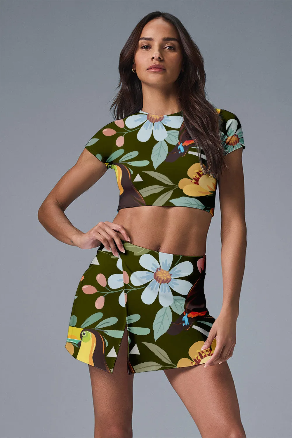 Tropical Bird Bloom Activewear Set