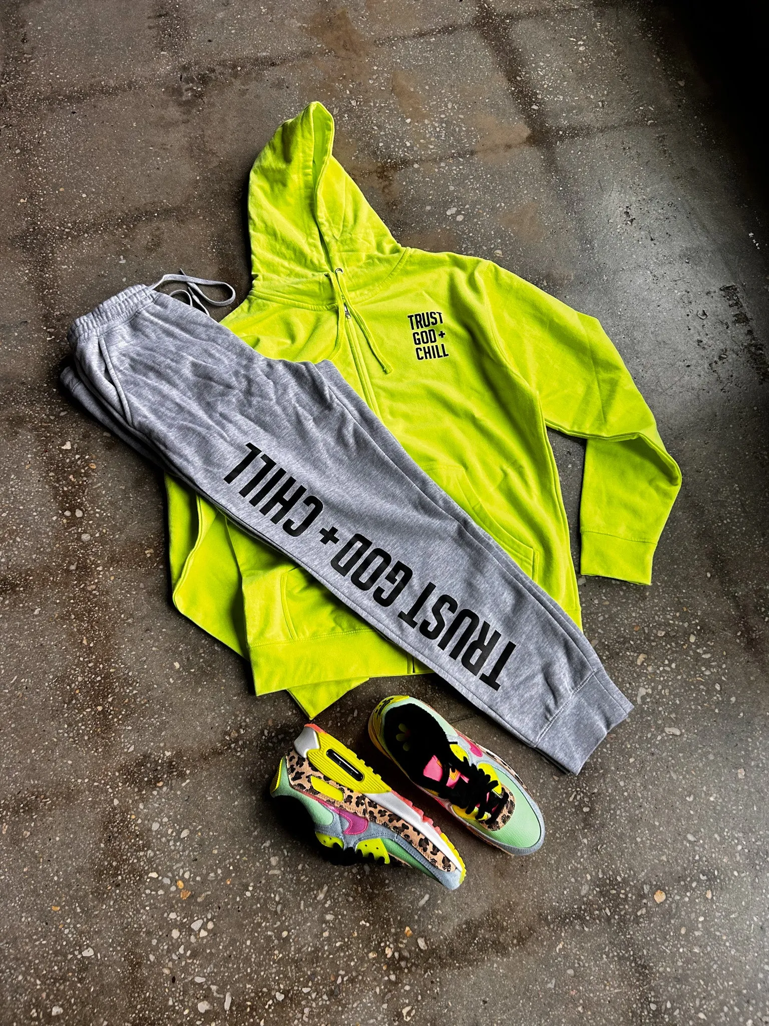 Trust God   Chill Adult Full-Zip Box Hoodie