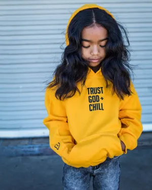 Trust God   Chill Kids Hoodie (Gold)
