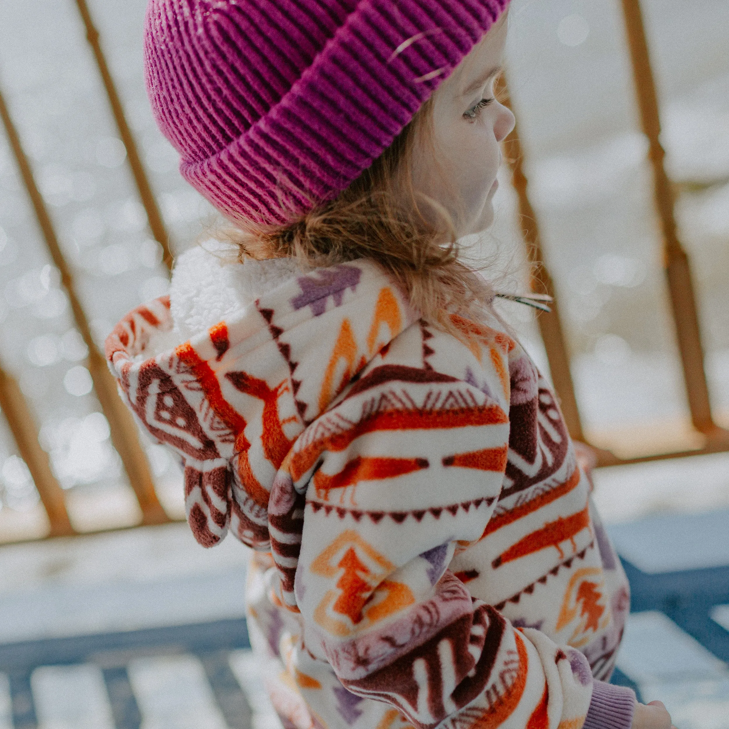 Tuque de maille fuchsia, bébé  || Fuchsia knitted toque, baby