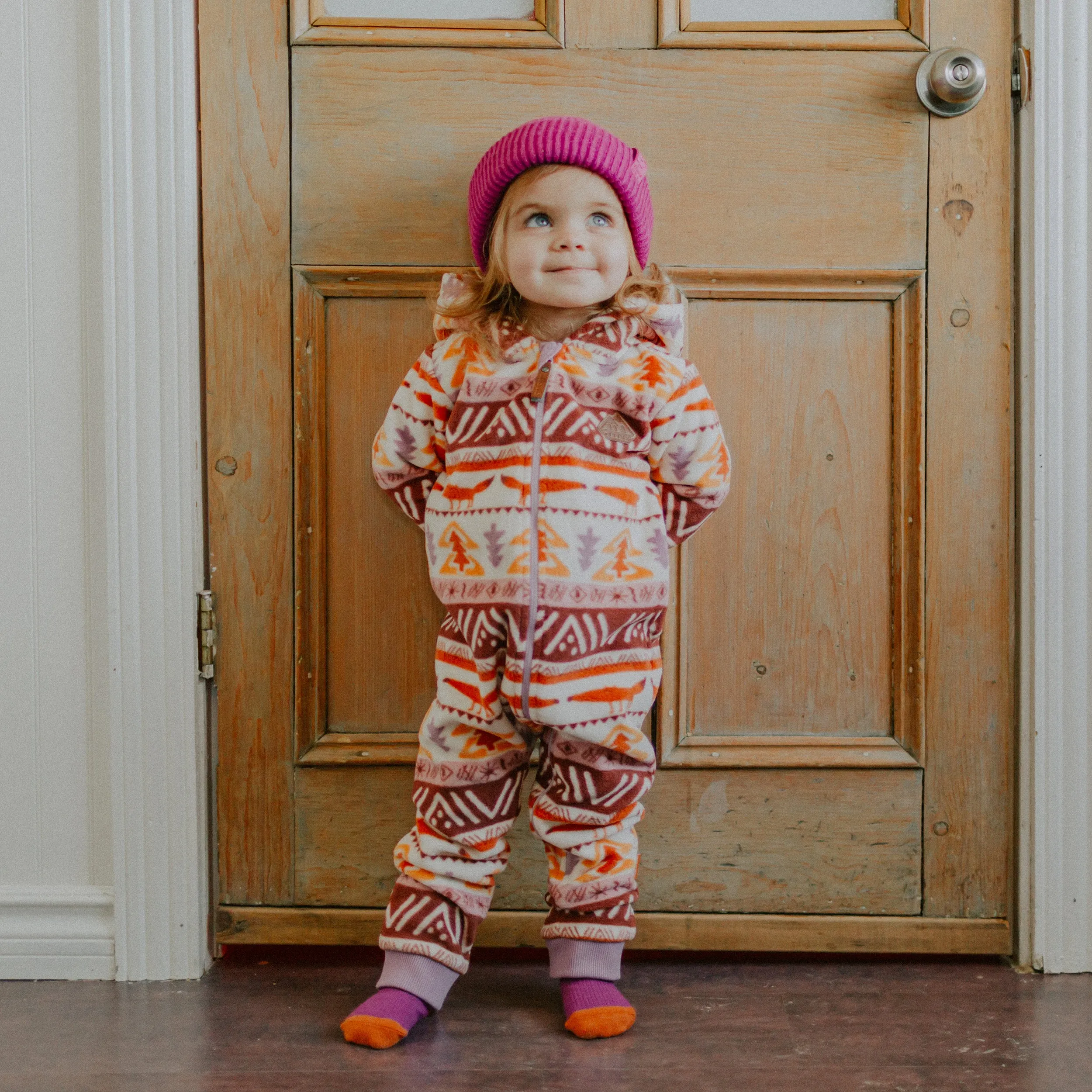 Tuque de maille fuchsia, bébé  || Fuchsia knitted toque, baby