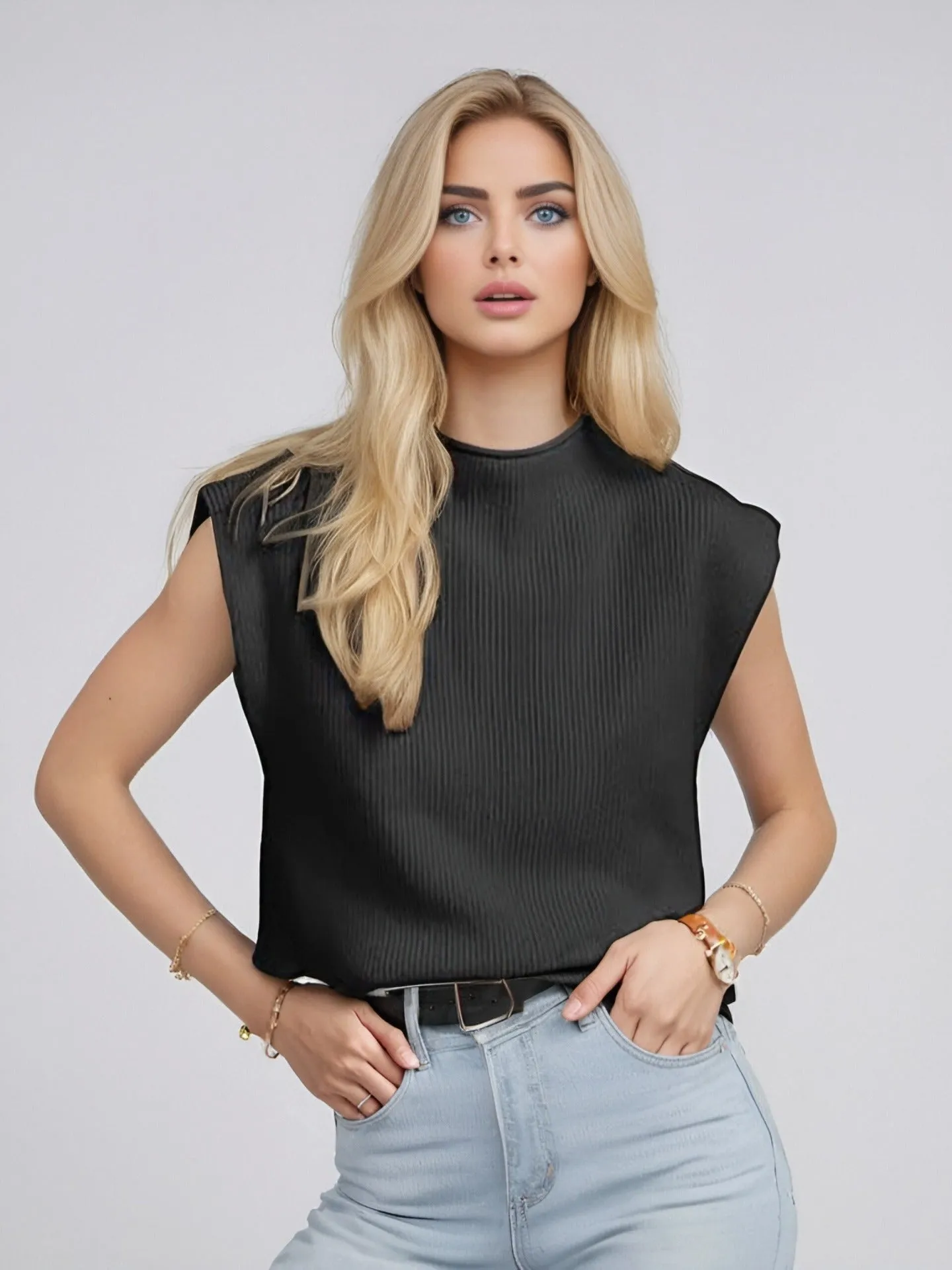 Turtleneck Vest Sweater – European & American Style
