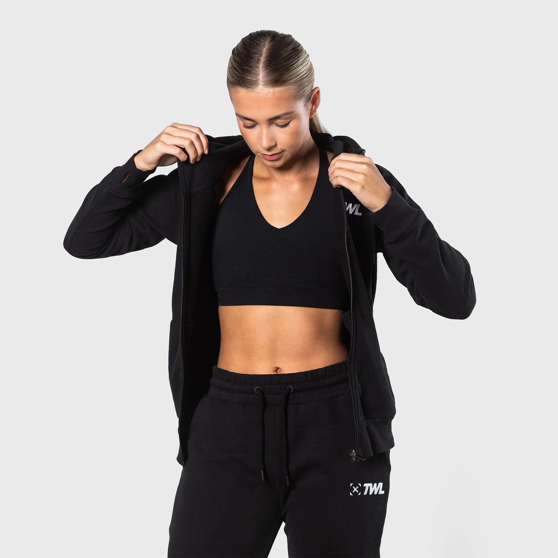 TWL - WOMENS REFORM ZIP THROUGH HOODIE - BLACK