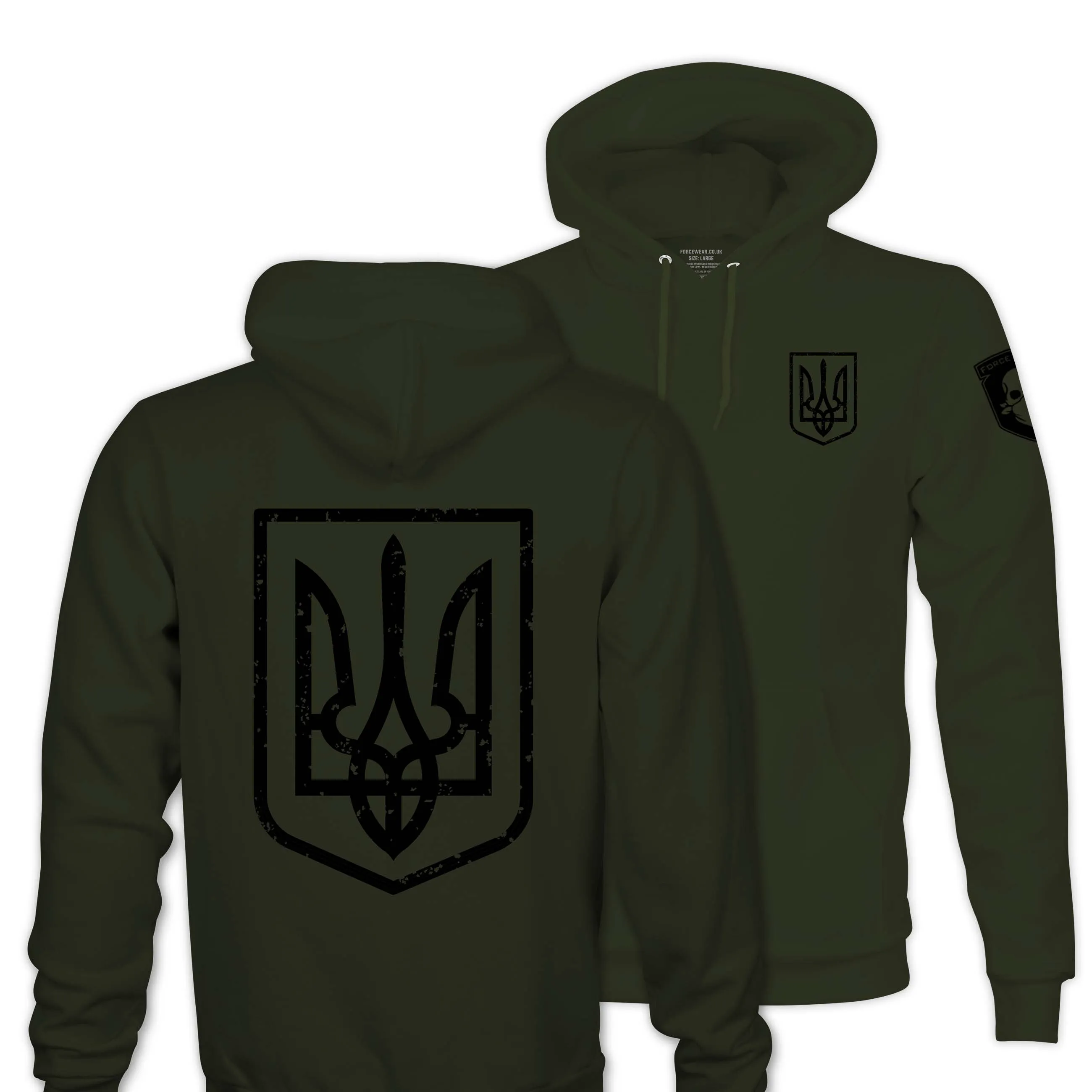 UKRAINE SHIELD TAG & BACK HOODIE