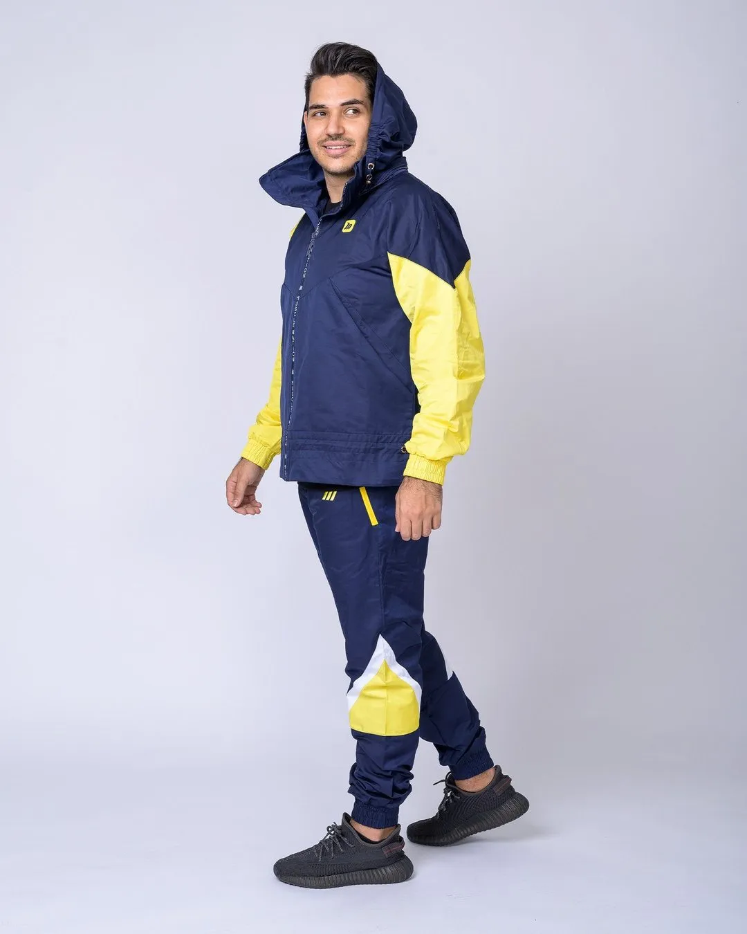 Unisex Retro Jacket - Navy/ Yellow
