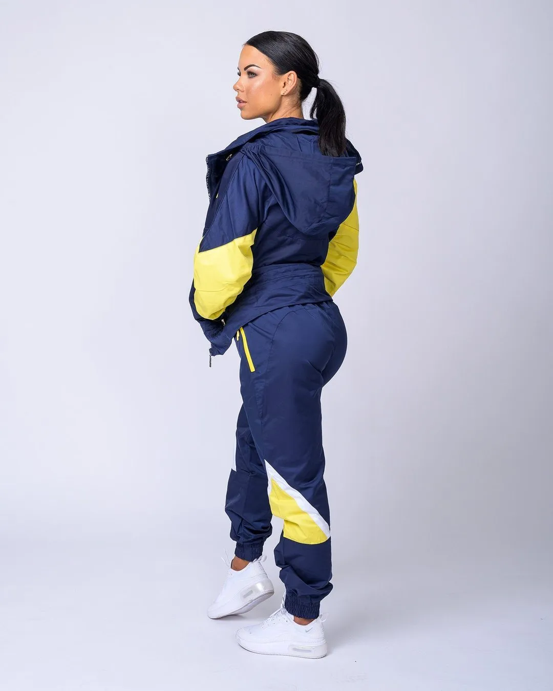 Unisex Retro Jacket - Navy/ Yellow