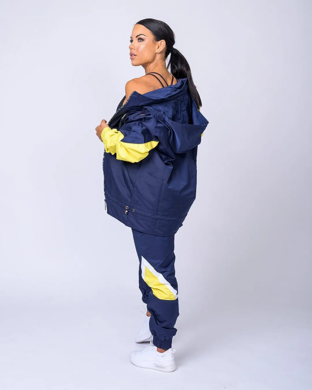 Unisex Retro Jacket - Navy/ Yellow