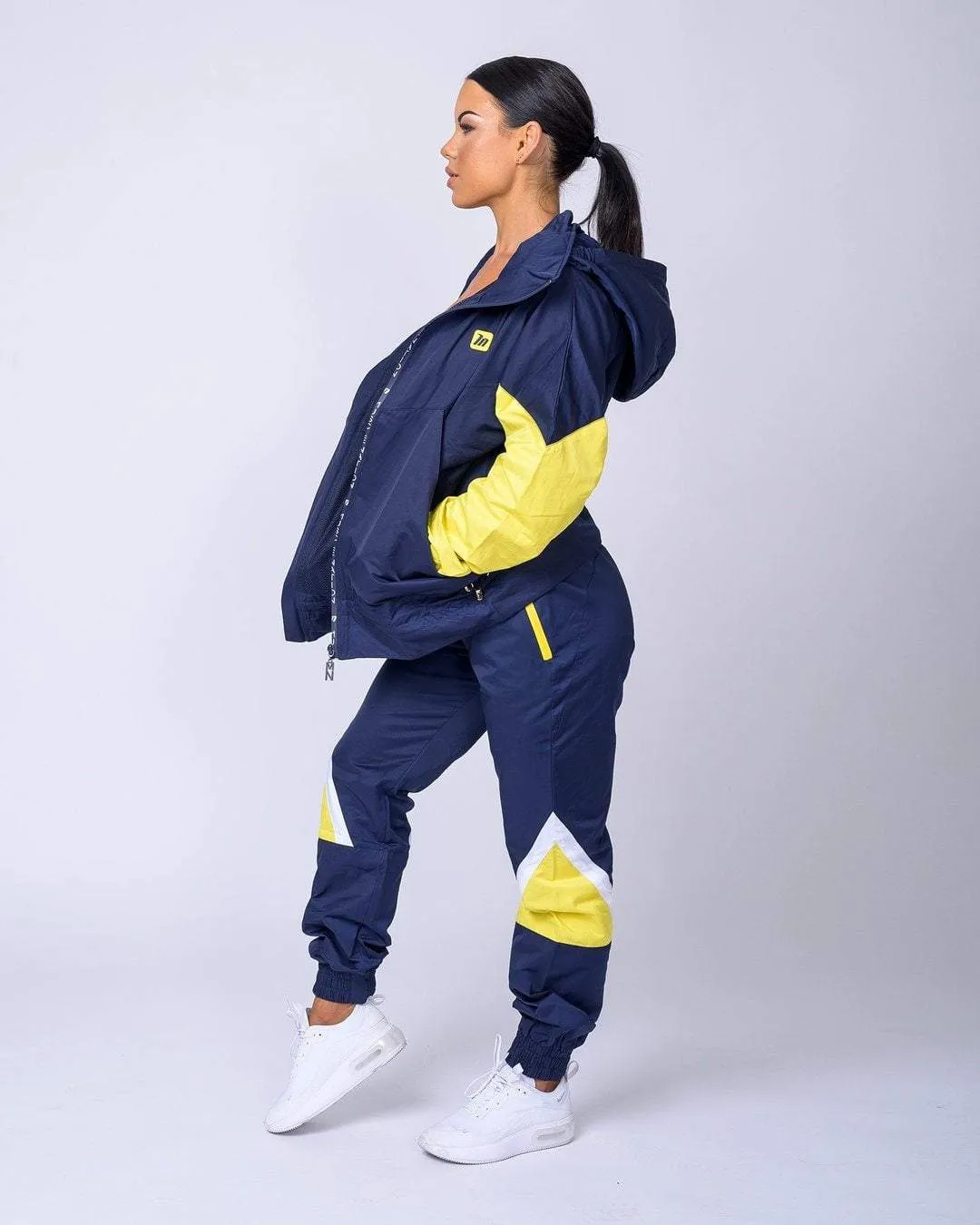 Unisex Retro Jacket - Navy/ Yellow