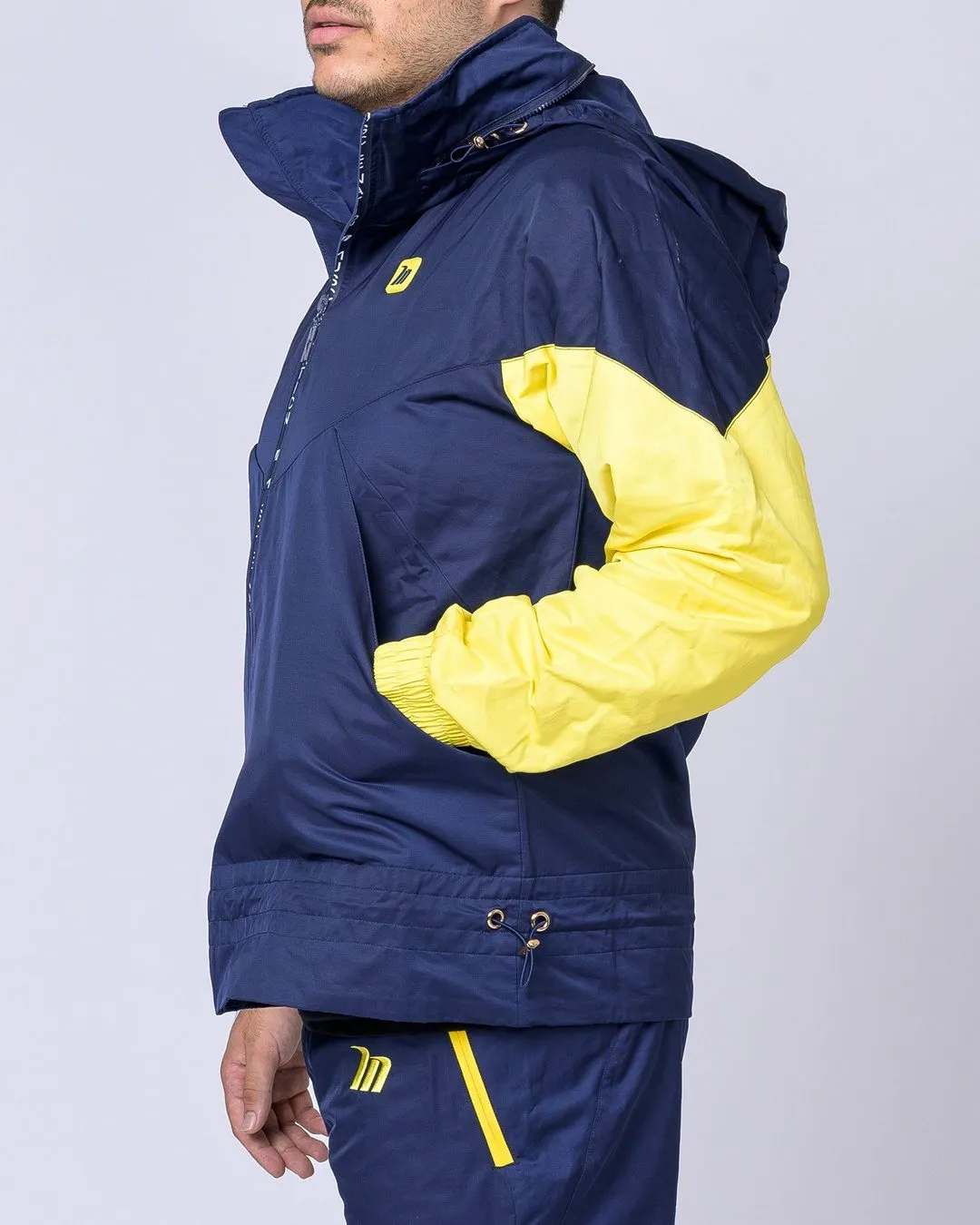 Unisex Retro Jacket - Navy/ Yellow