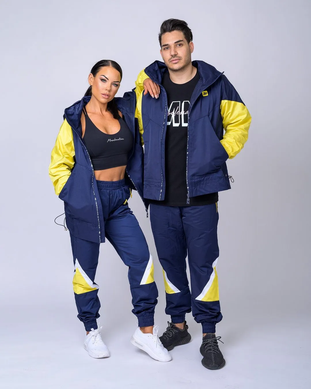Unisex Retro Jacket - Navy/ Yellow