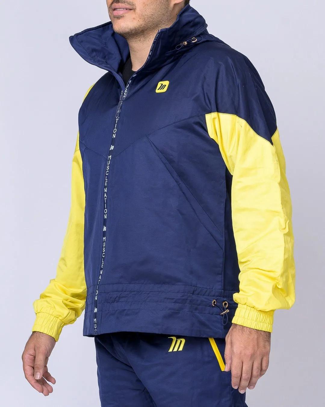 Unisex Retro Jacket - Navy/ Yellow