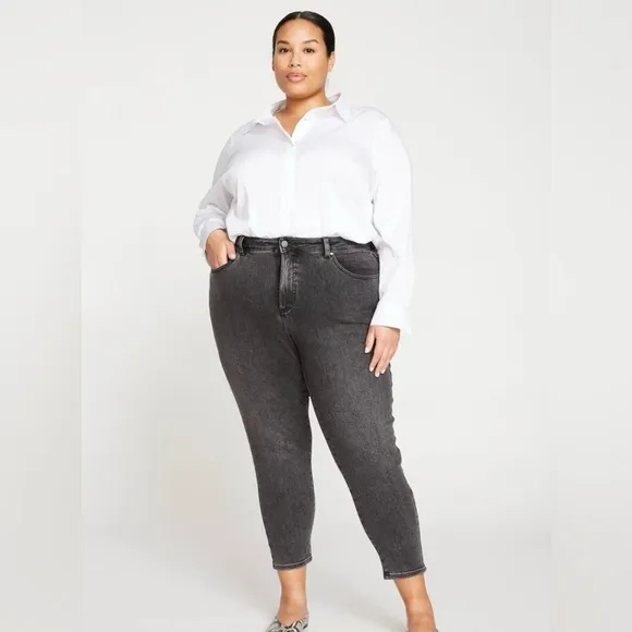 Universal Standard Joni High Rise Curve Slim Leg Jeans 27 Inch Soft Black