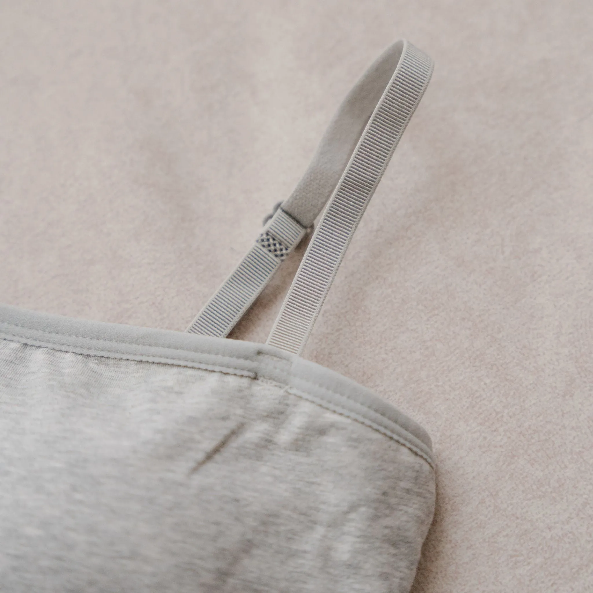Urban Edge! Mini-Crop Cami Bra Top (Solid Cotton) in Creme Espresso