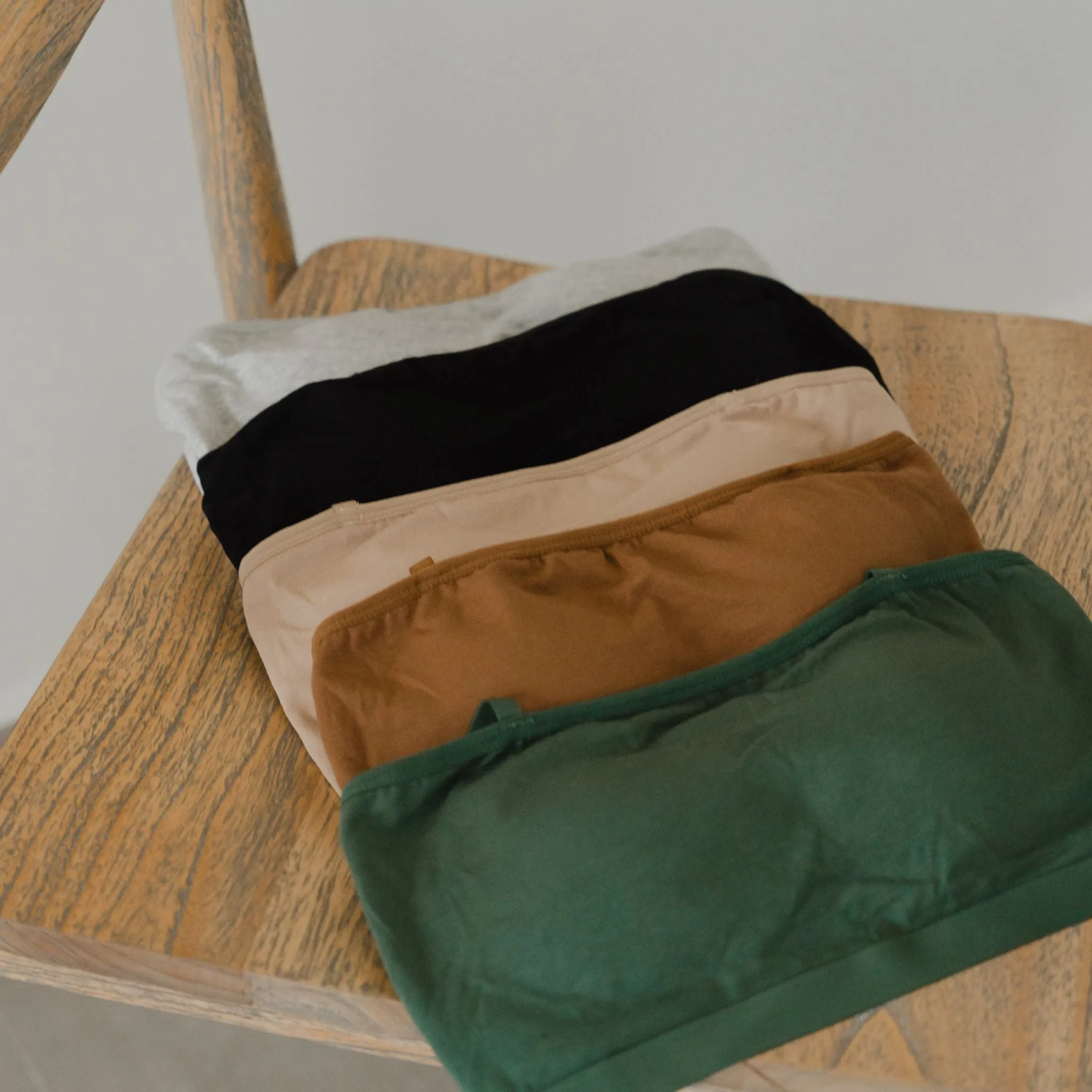 Urban Edge! Mini-Crop Cami Bra Top (Solid Cotton) in Creme Matcha