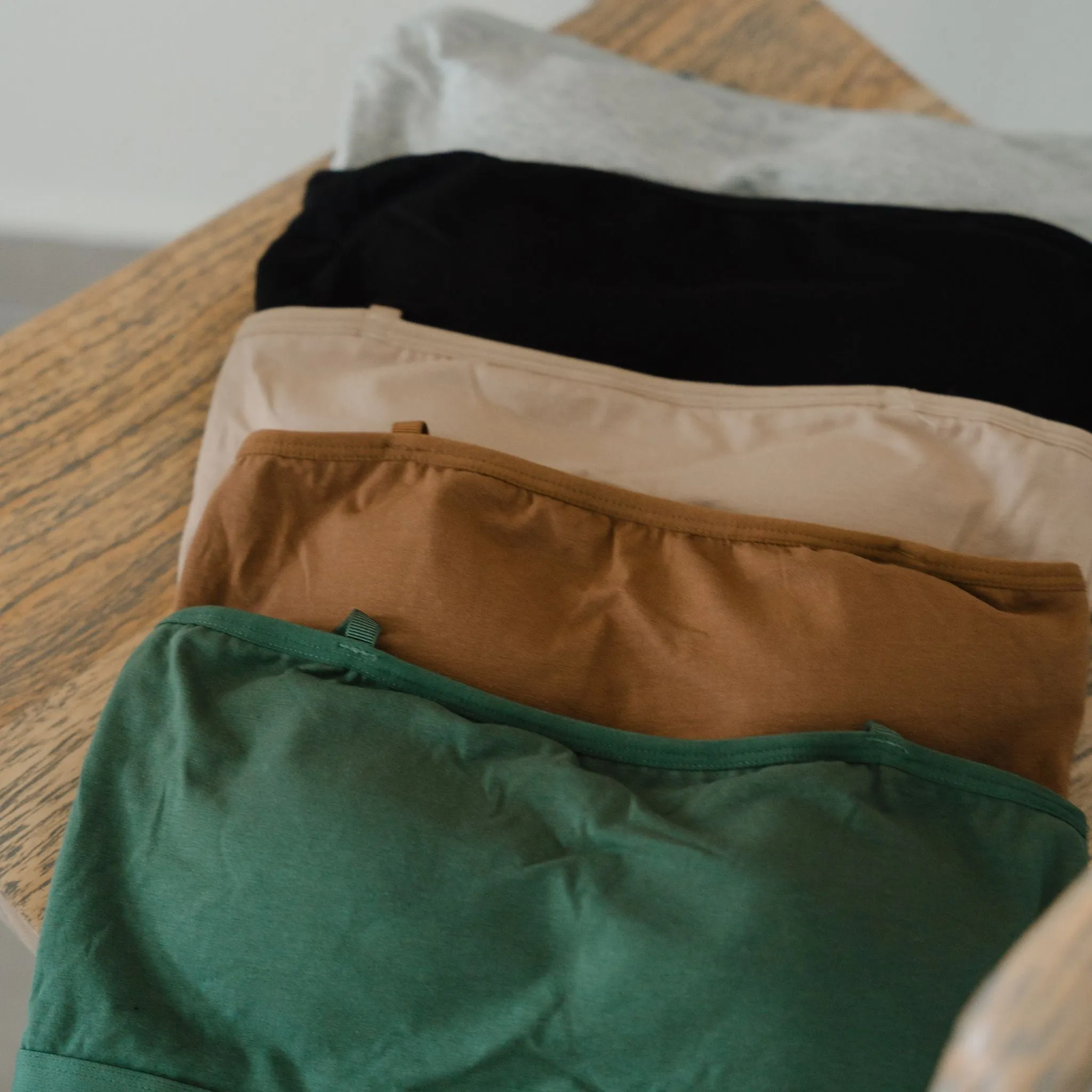 Urban Edge! Mini-Crop Cami Bra Top (Solid Cotton) in Creme Matcha