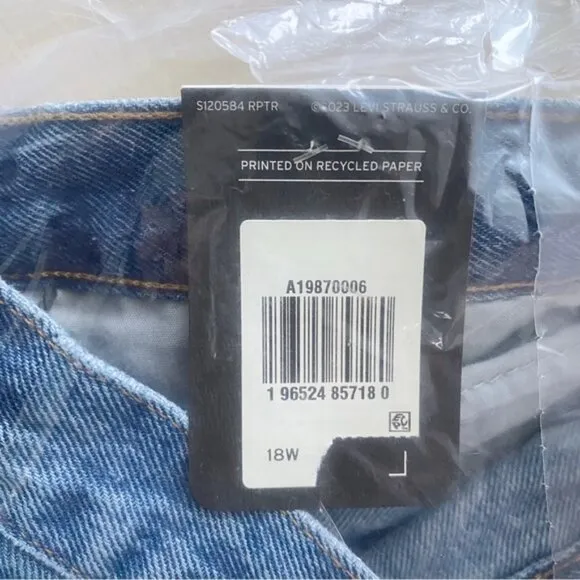 Urban Outfitters x Levi’s | 501 90s Vintage Denim Light Jean Shorts New Plus 18W