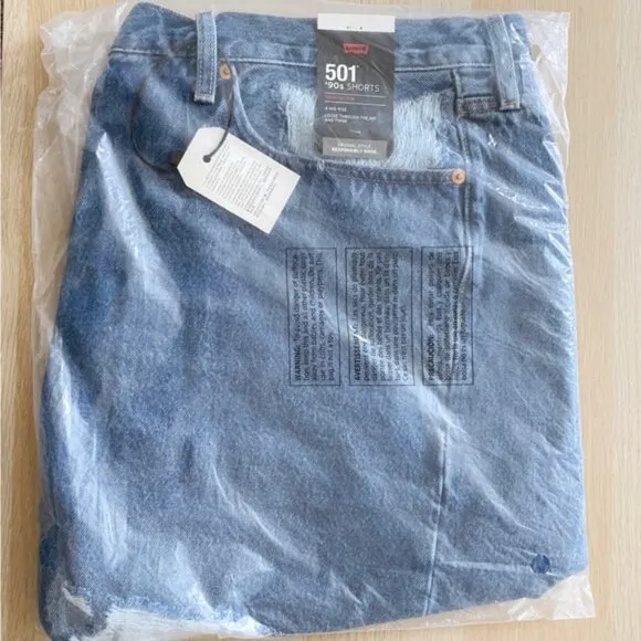 Urban Outfitters x Levi’s | 501 90s Vintage Denim Light Jean Shorts New Plus 18W