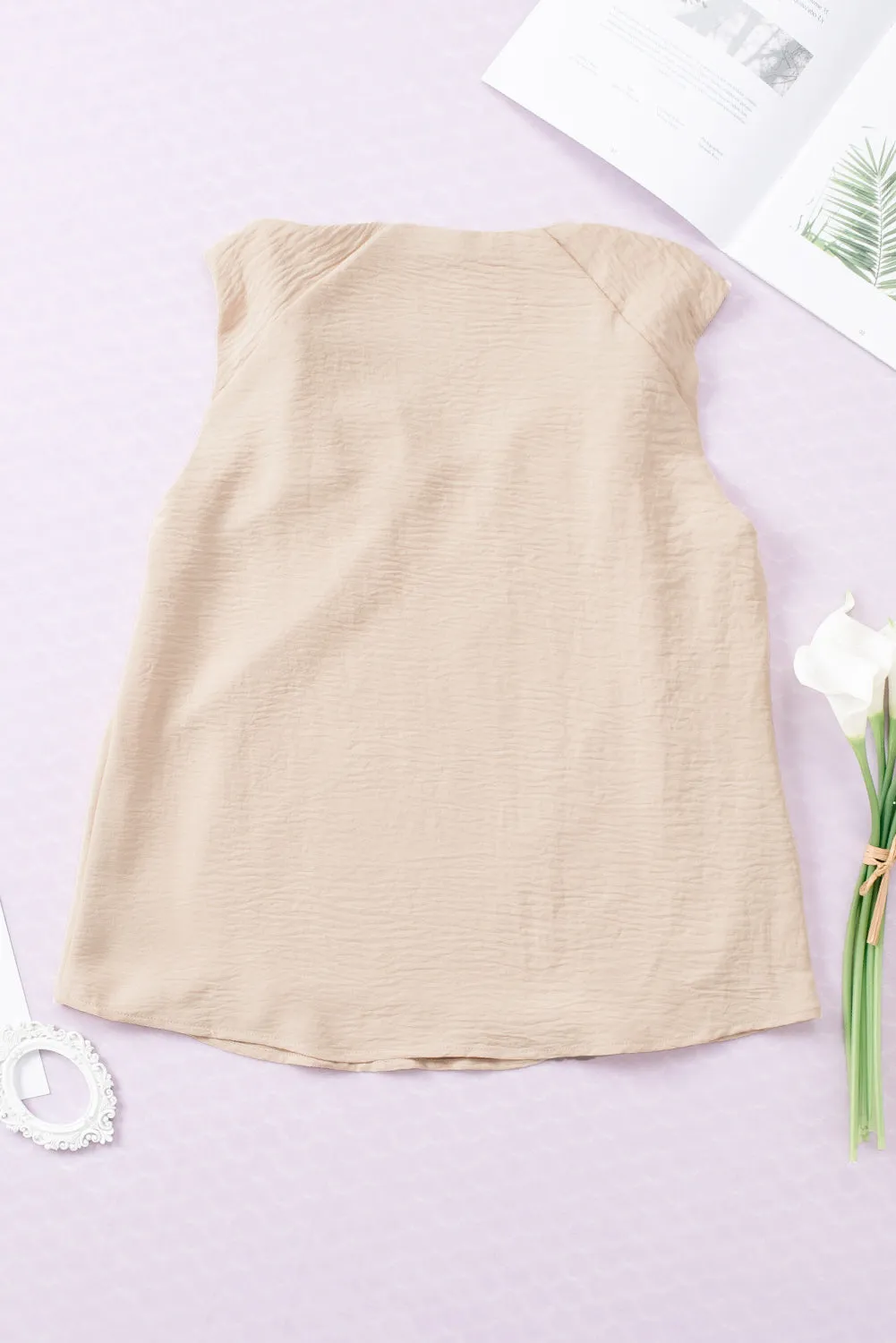 V Neck Casual Knotted Shoulder Vest