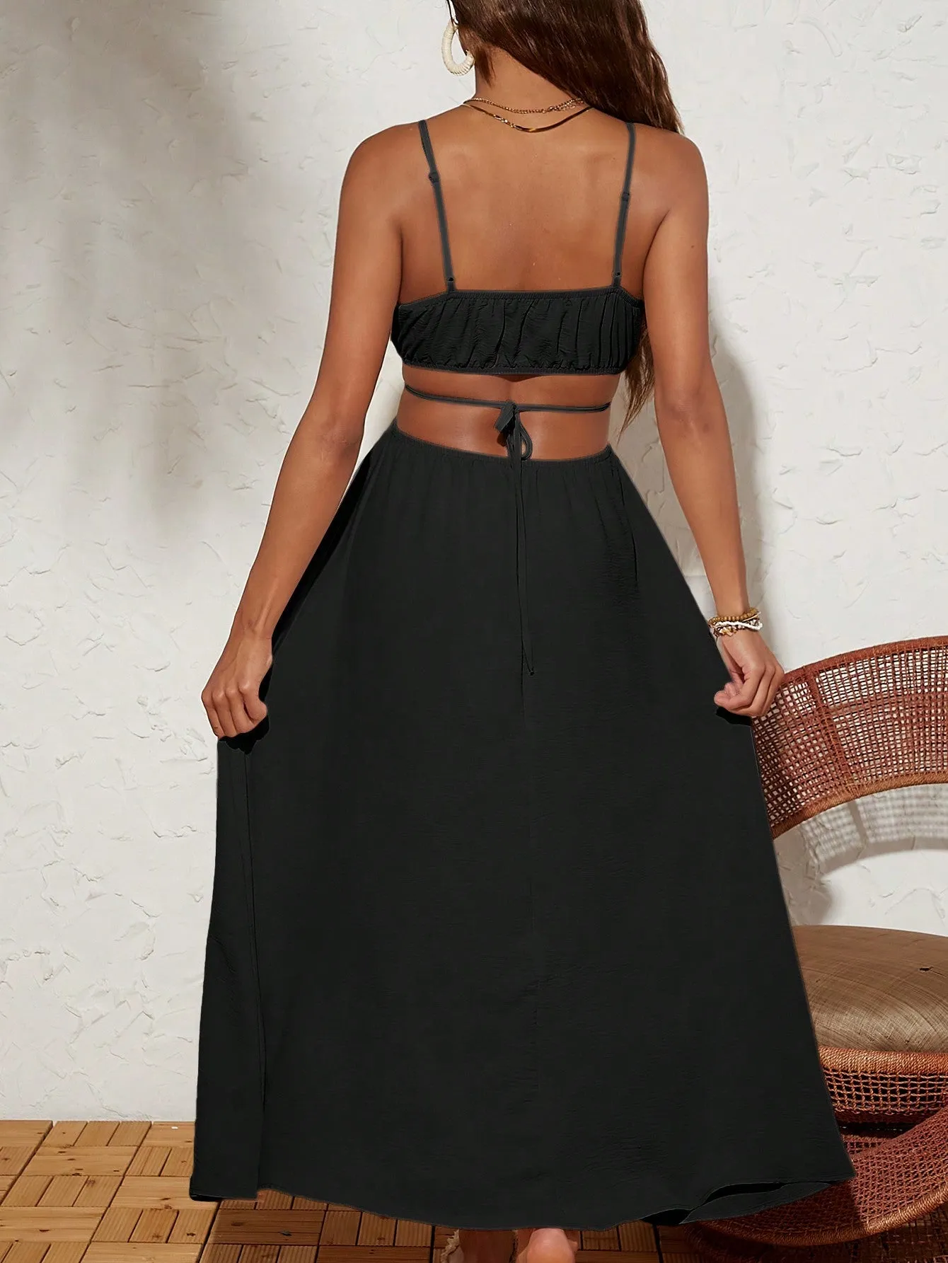 Vacation Me Backless Tie-Waist Dress