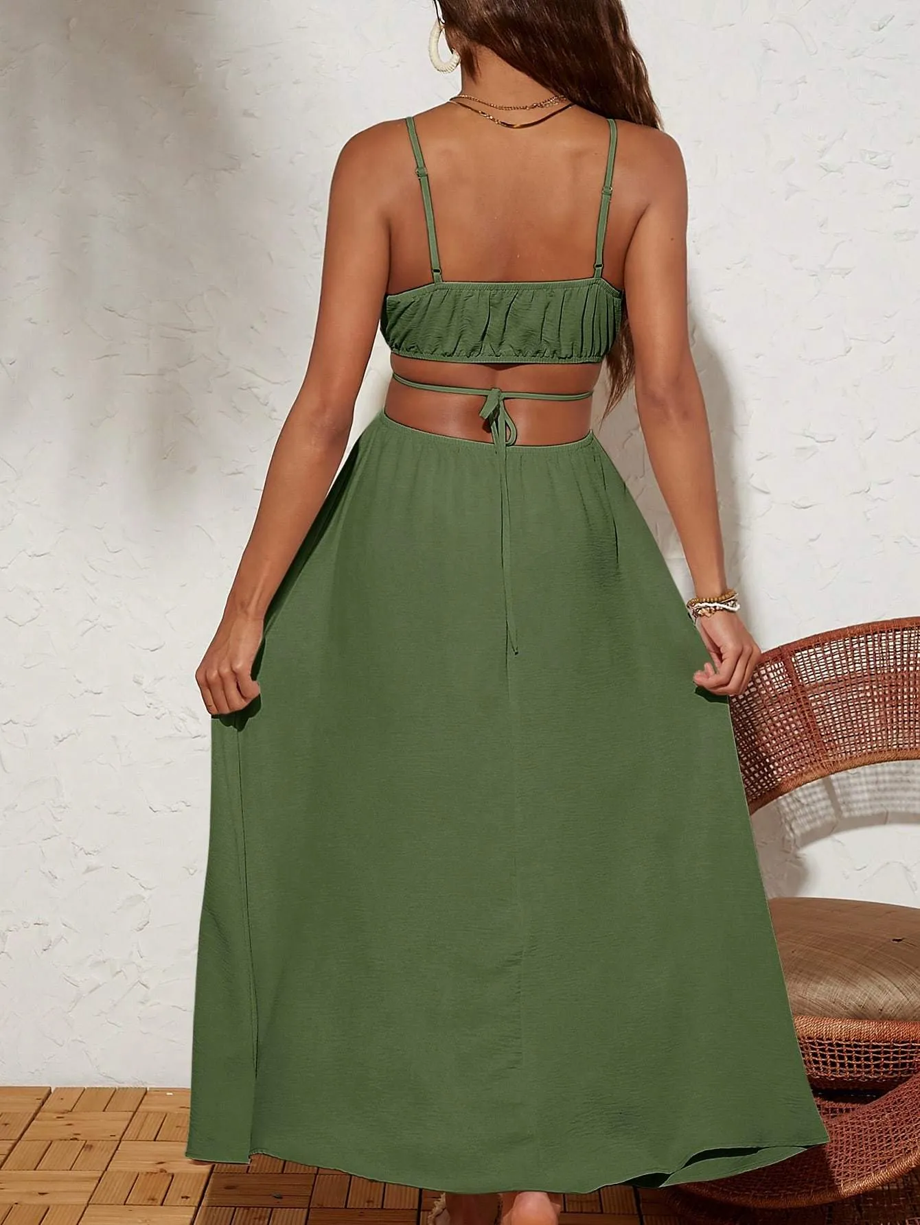 Vacation Me Backless Tie-Waist Dress