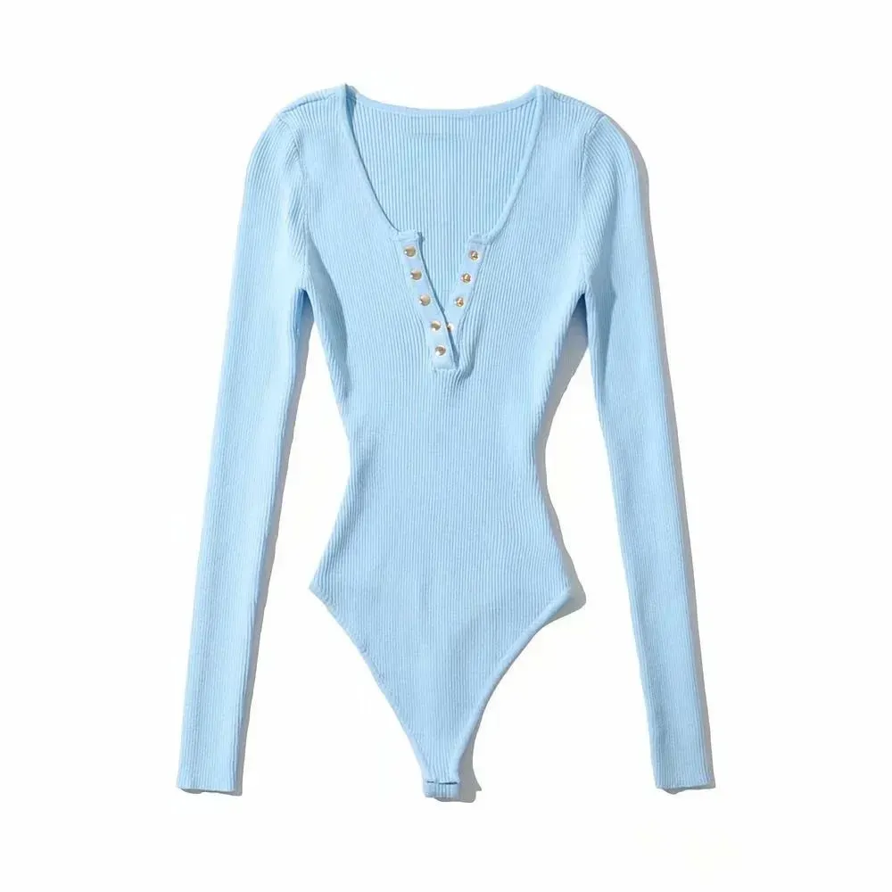 Vibe Snap V-Neck Long Sleeve Bodysuit