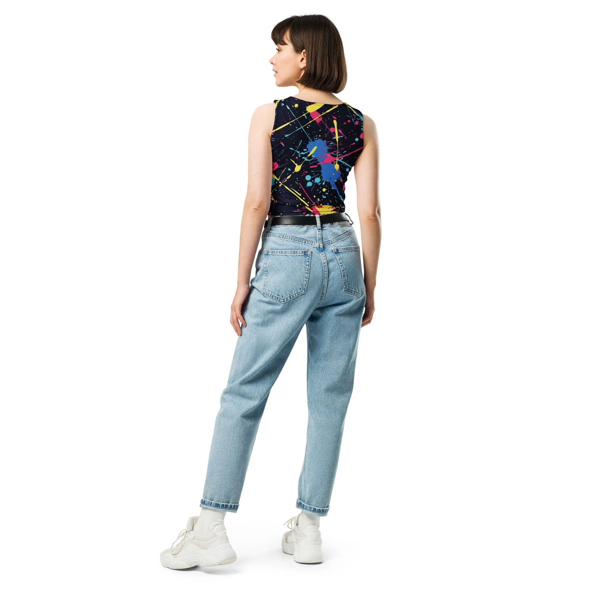Vibrant Paint Splatter Crop Top - Perfect for Festivals