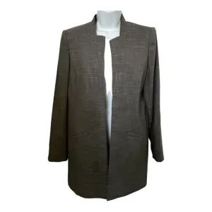 Vintage Calvin Klein Gold Label Long Gray Jacket No Closure   8