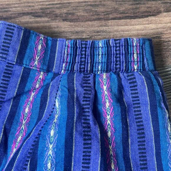 Vintage Striped Funky Shorts High Waisted 90s Retro Pleated Summer OOAK Small
