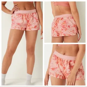 Vs Victorias Secret Pink Flannel Sleep Boxy Short Shortie Peach Tint Tie Dye XL