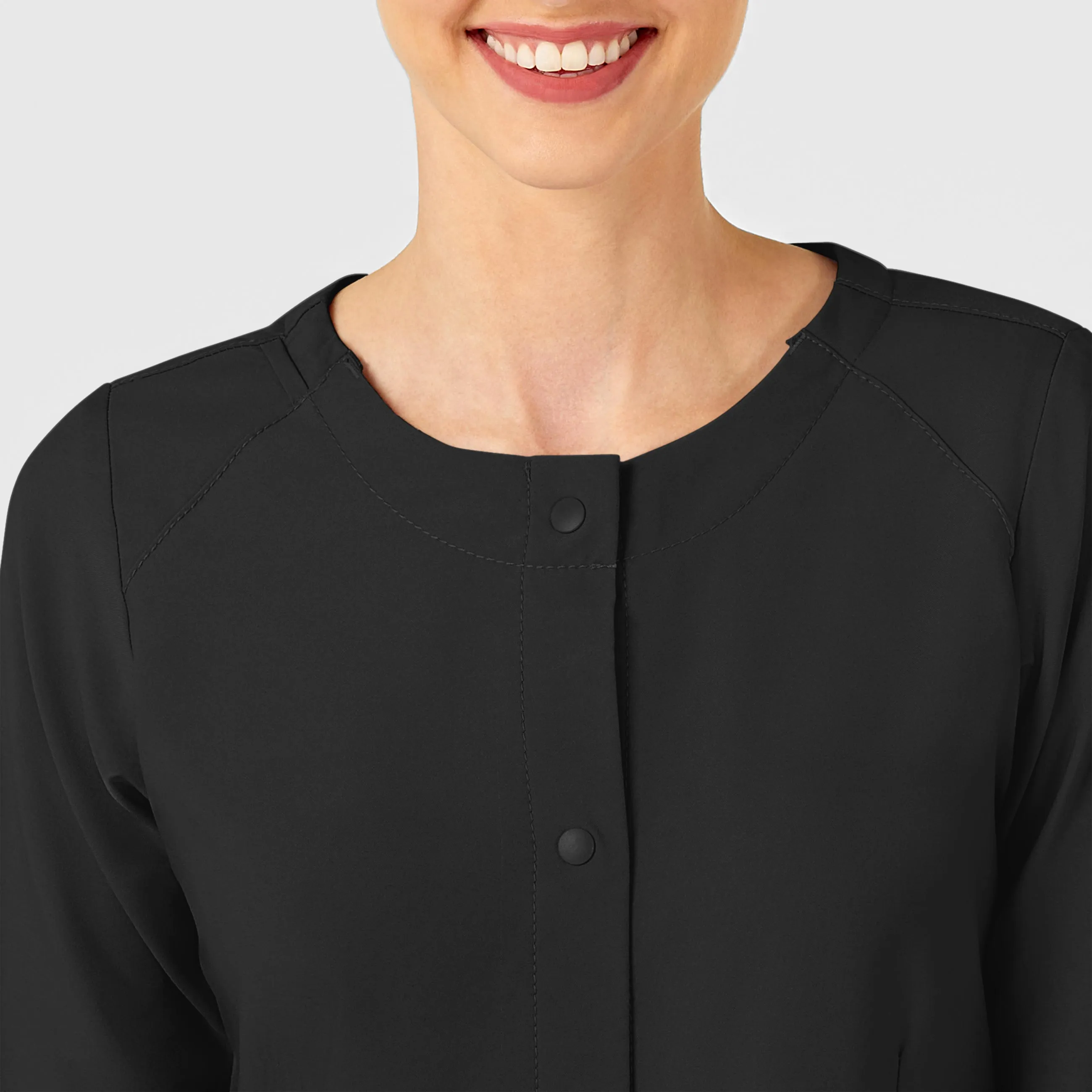 W123 8155 Crew Neck Warm Up Jacket Black