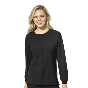 W123 8155 Crew Neck Warm Up Jacket Black