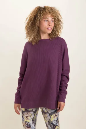 WAFFLE TOP IN PLUM