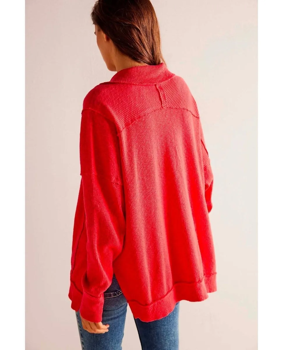 Walk Away Tunic Sweater Red