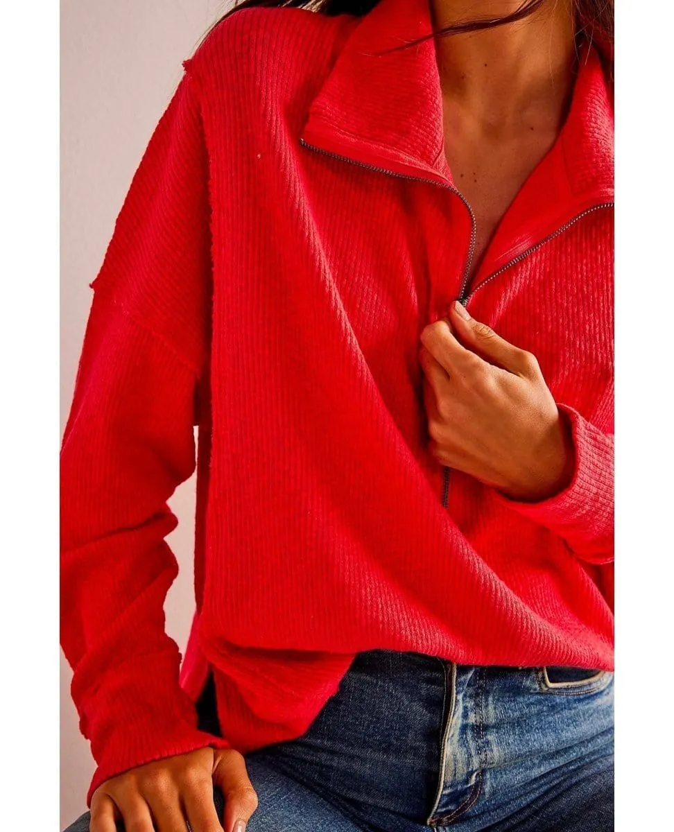 Walk Away Tunic Sweater Red