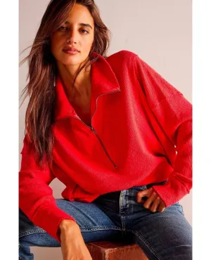 Walk Away Tunic Sweater Red