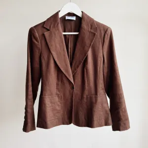Walnut Tailored Linen Blazer