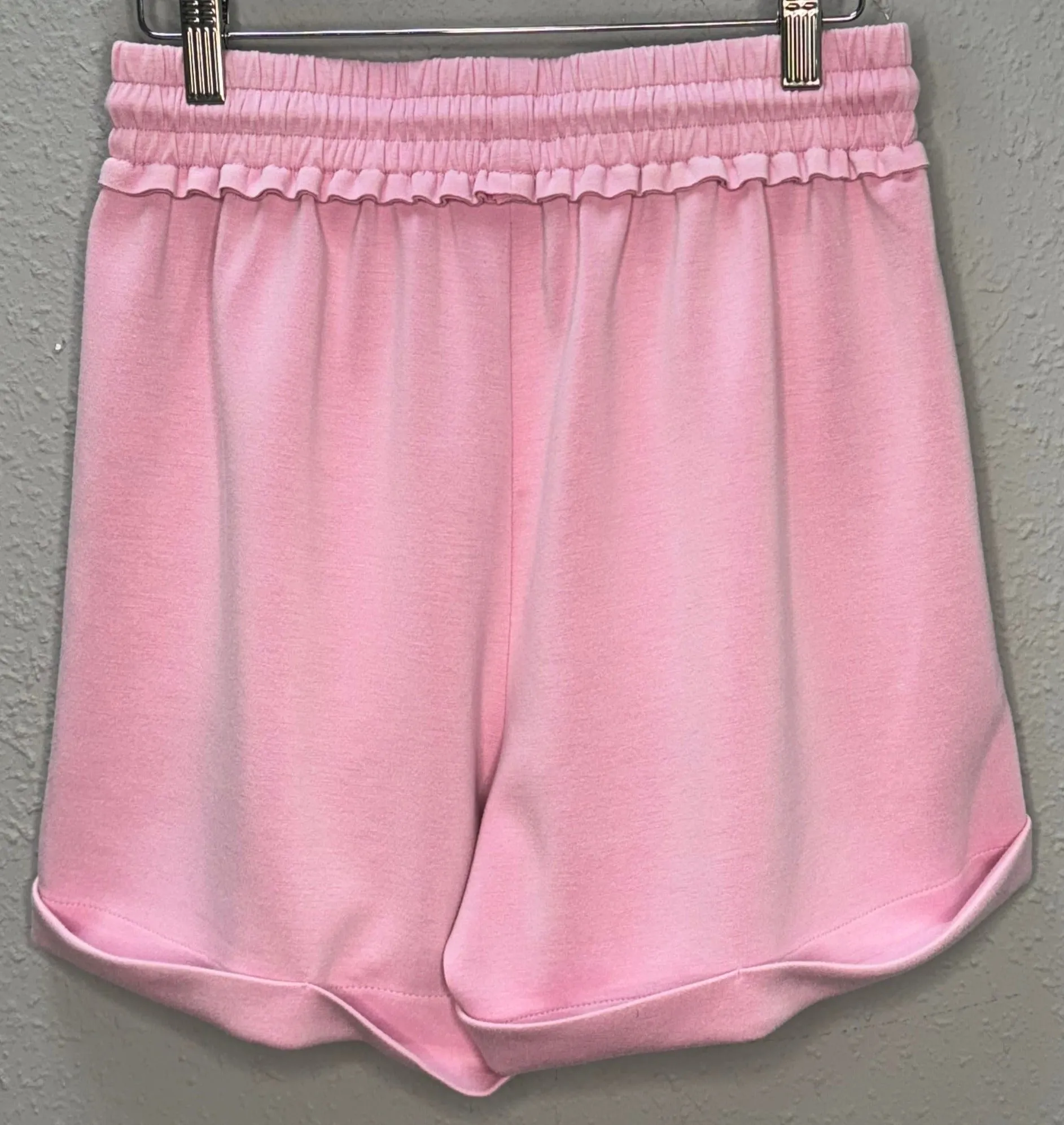 Washed Scuba Shorts in Pink