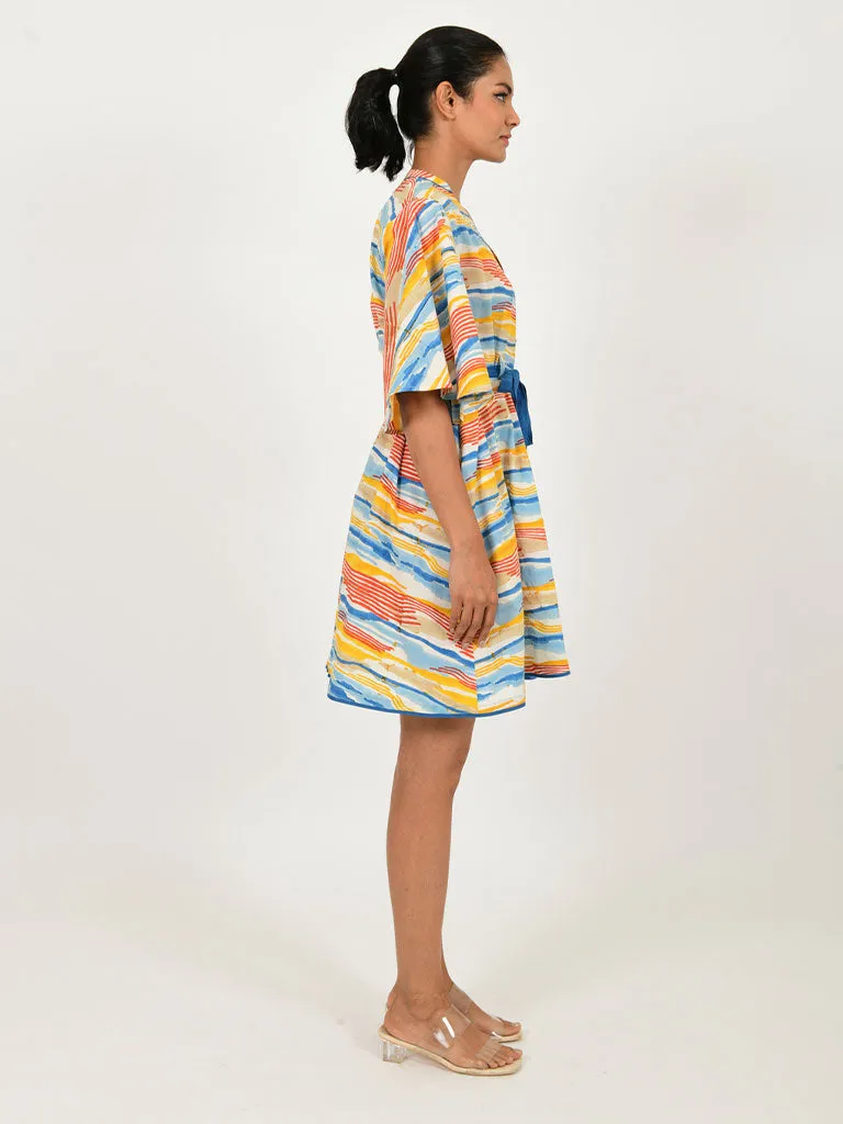 Wave Tie Up Dress