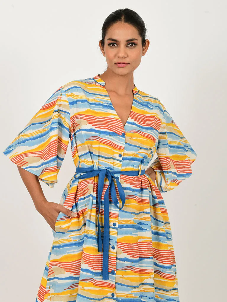 Wave Tie Up Dress
